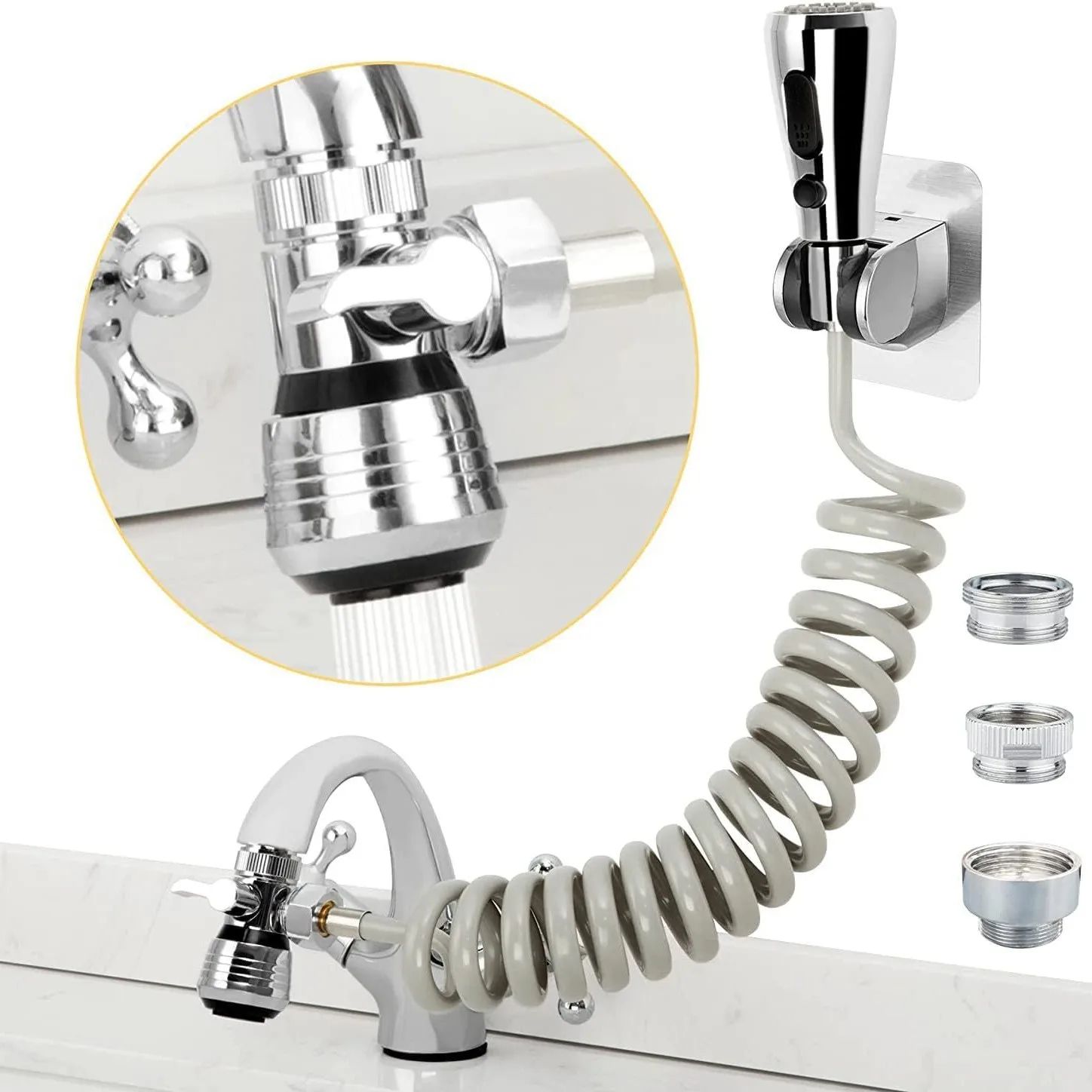 Universal Faucet Shower Extender Kit for Sink and Basin