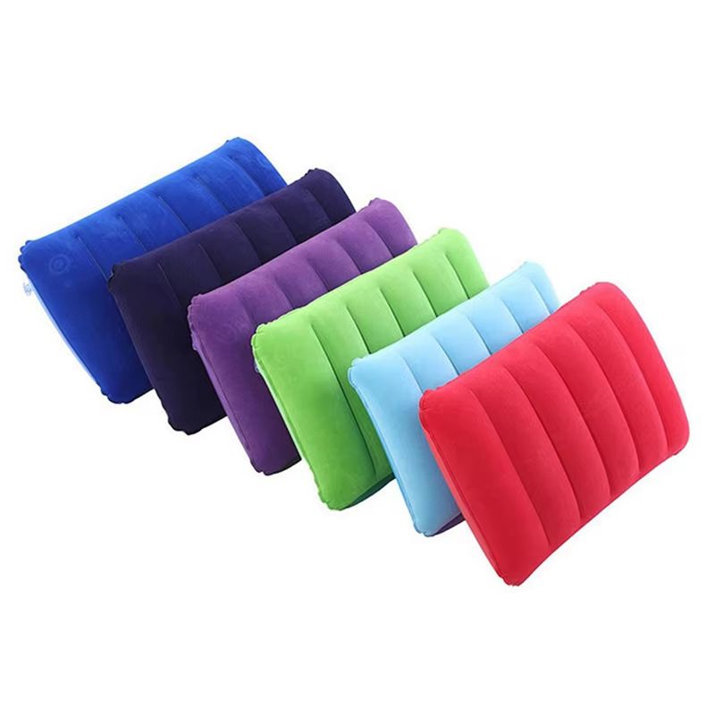 TravelEase Flocked Inflatable Neck Pillow – Ultra-Compact Support for Travel, Camping & Business Trips