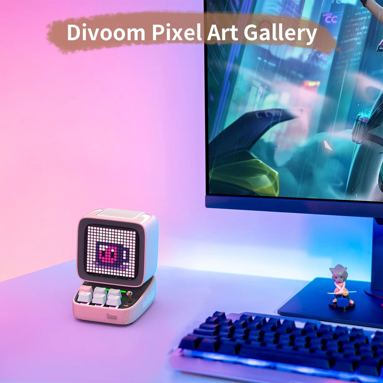 Retro Pixel Art Bluetooth Speaker with DIY LED Display and App Control