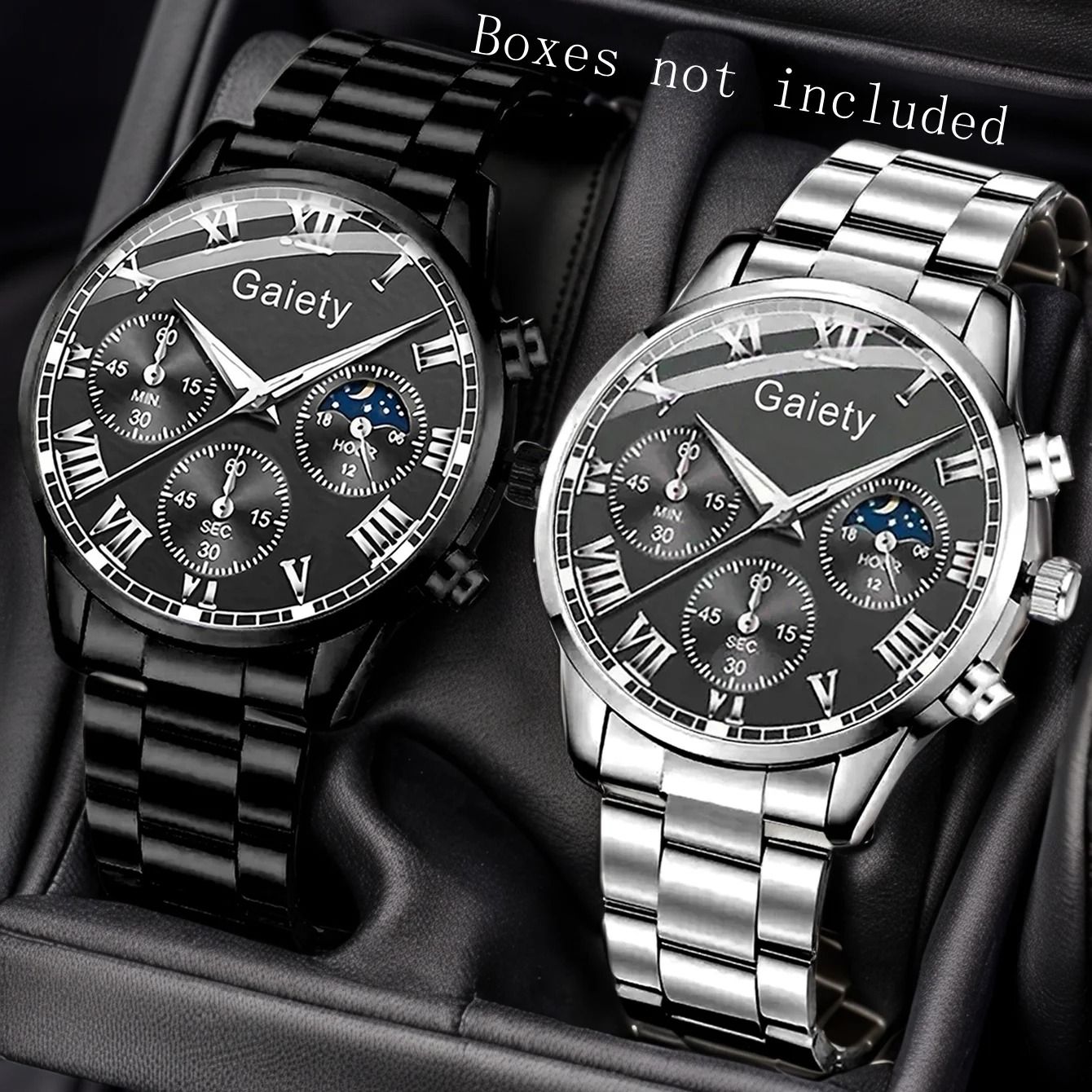 Elegant Leather Couple Watch Set