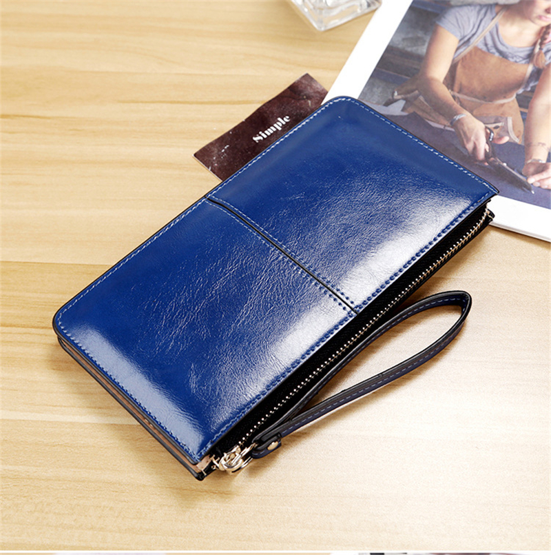 Vintage PU Leather Clutch Wallet for Women, Large Capacity Phone Purse, Ladies Wristband Card Holder Pouch Bag