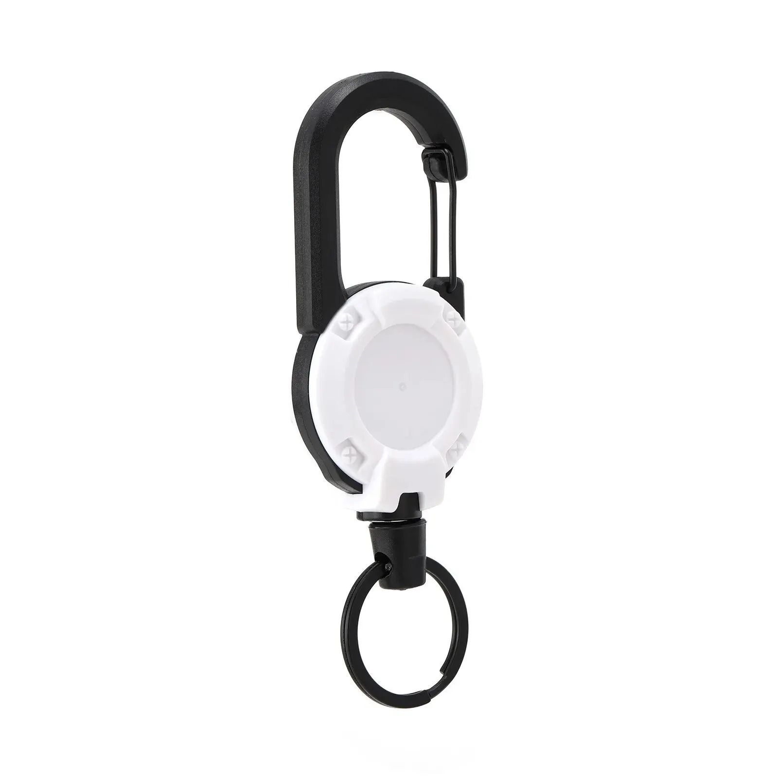 Heavy Duty Retractable Keychain with Steel Wire Reel and Carabiner Clip