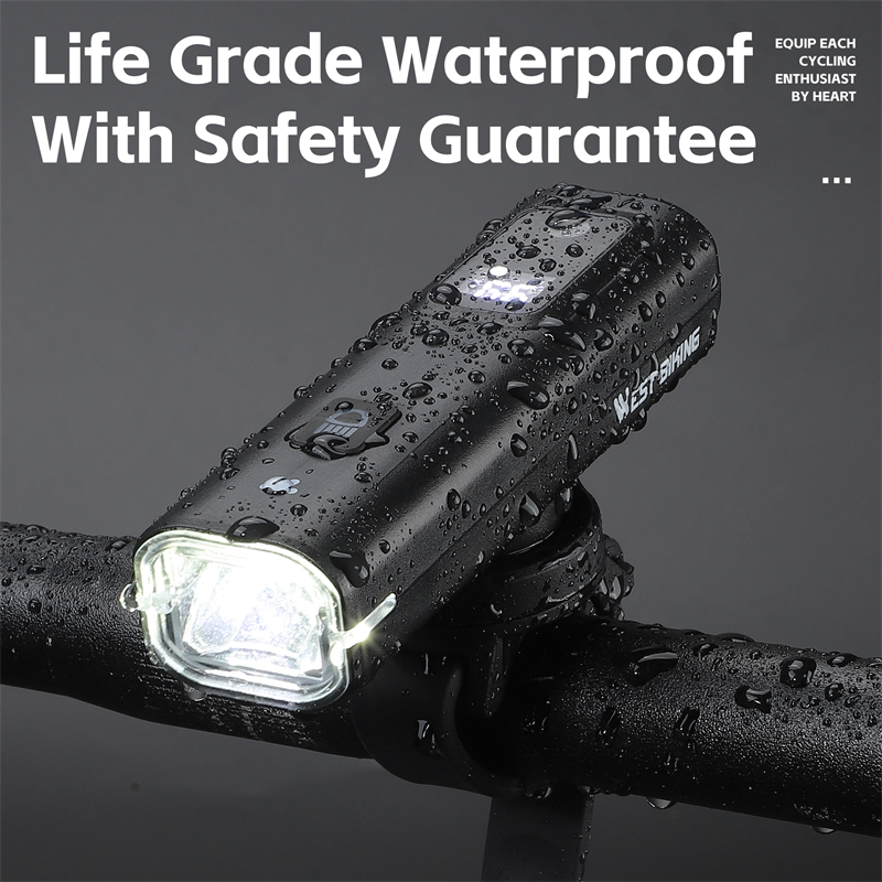 Biking Bike Front Light, Intelligent Light Sensing Cycling Flashlight, Quick Release, USB Rechargeable, Waterproof