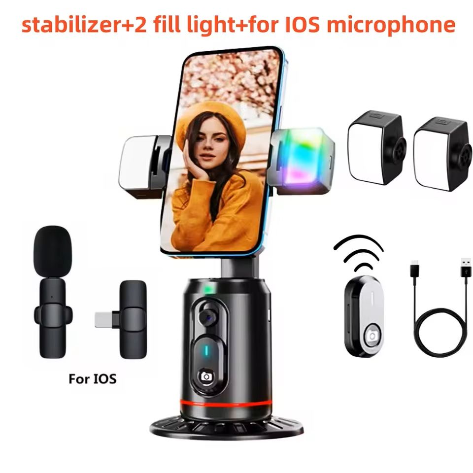 360 Degree Auto Tracking Selfie Stick with Gimbal Stabilizer and Remote Control