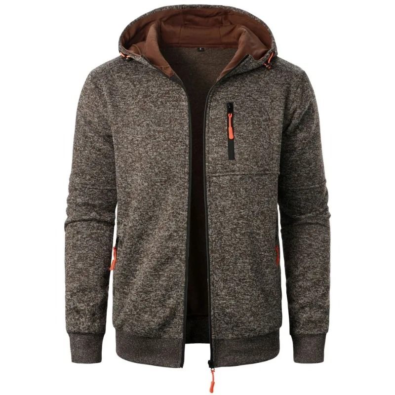 Mens Hooded Zipper Sweatshirt Jacket Winter Warm Streetwear