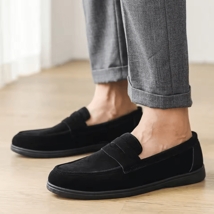 Business Commute Mens Casual Loafers Genuine Leather Lightweight Driving Walking Shoes