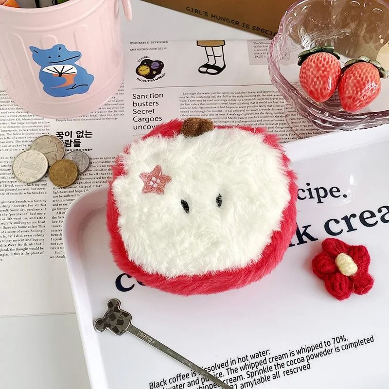 Cute Apple Coin Wallet Kawaii Mini Wallet for Coins and Lipstick