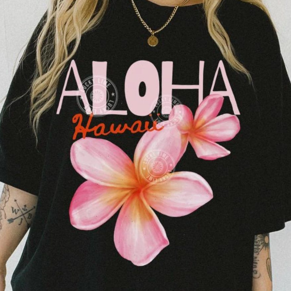 Hawaii Shirt, Aloha Hawaii Shirt, Summer Flower Shirt, Trendy Summer Tee, Retro Summer Top, Hawaiian Shirt, Beach Lover