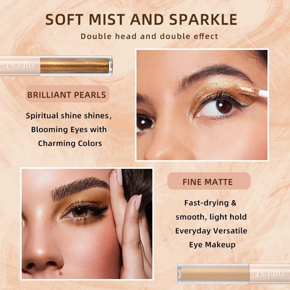 2 In 1 Eyeshadow Stick Matte and Shimmer Waterproof Eye Shadow Pen