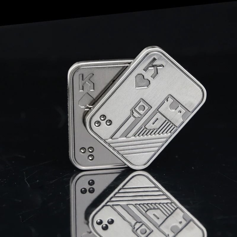 Metal Skull Fidget Slider Magnetic Stress Relief Toy EDC Spinner