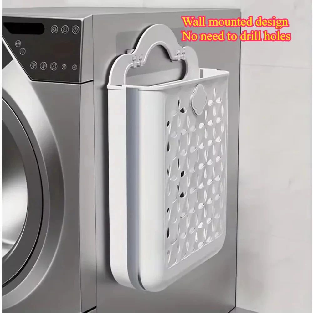 FlexFold Large Capacity Foldable Laundry Basket – Space-Saving Dirty Clothes Storage Hamper with Curtain Cover
