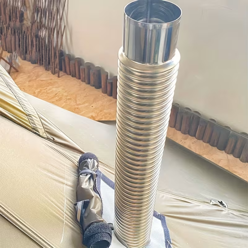 Adjustable Stainless Steel high temperature ventilation duct for Camping Stove Exhaust Pipe