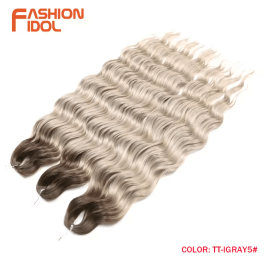 Anna Hair 24 Inch Loose Deep Wave Synthetic Crochet Braiding Hair Ombre Blonde Water Wave