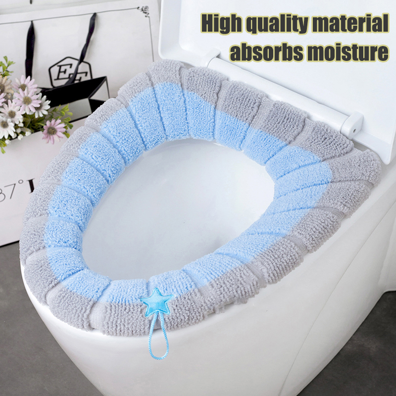Thick Knitted Toilet Seat Cover Washable Antifreeze Mat Universal Fit