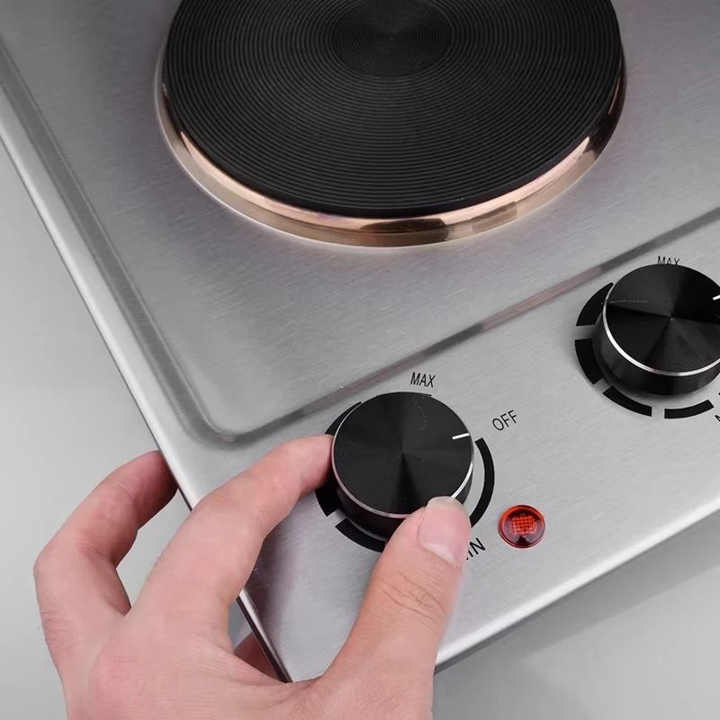 Double Burner Electric Cooktop with Adjustable Temperature and Easy Clean Surface