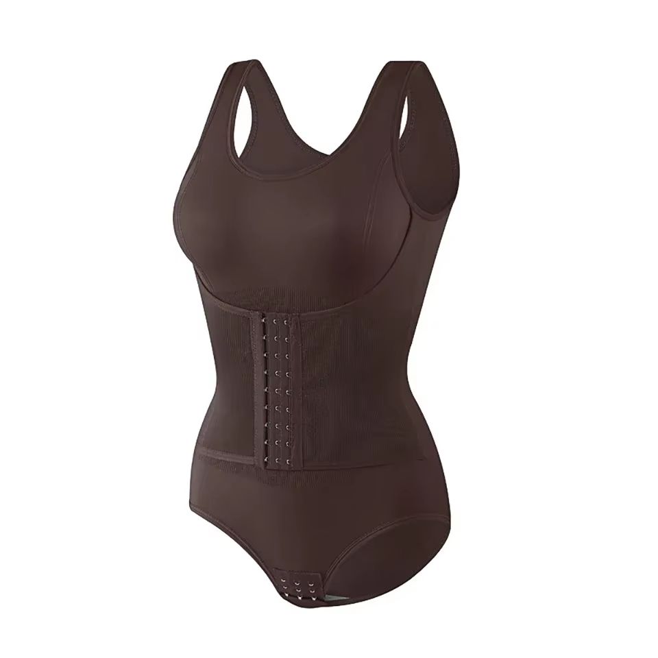 Women's Bodysuit Shapewear with Zipper and Belt – Tummy Control Slimming Waist Trainer Body Shaper