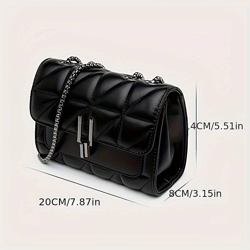 Elegant Black Mini Tartan Crossbody Bag with Adjustable Shoulder Strap