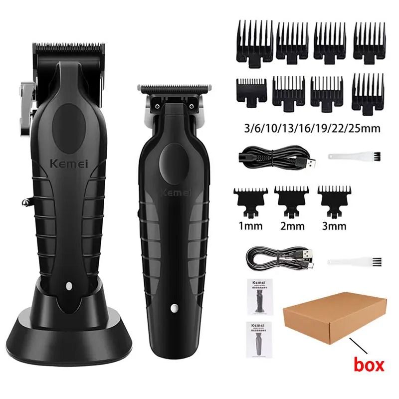 Professional Mens Hair Clipper Kit Rechargeable Electric Trimmer and Shaver