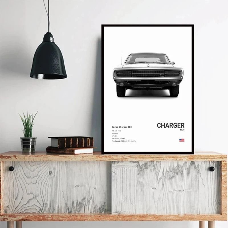 Dodge Challenger SRT Hellcat Redeye Canvas Poster – High-Performance Muscle Car Photography for Modern Office & Living R