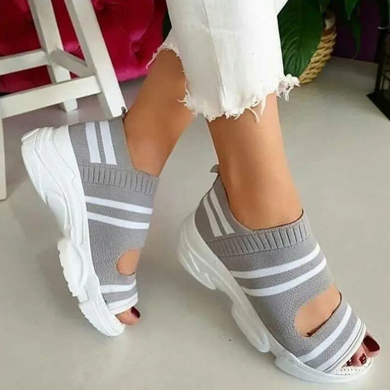 Casual Platform Peep Toe Knitted Sandals