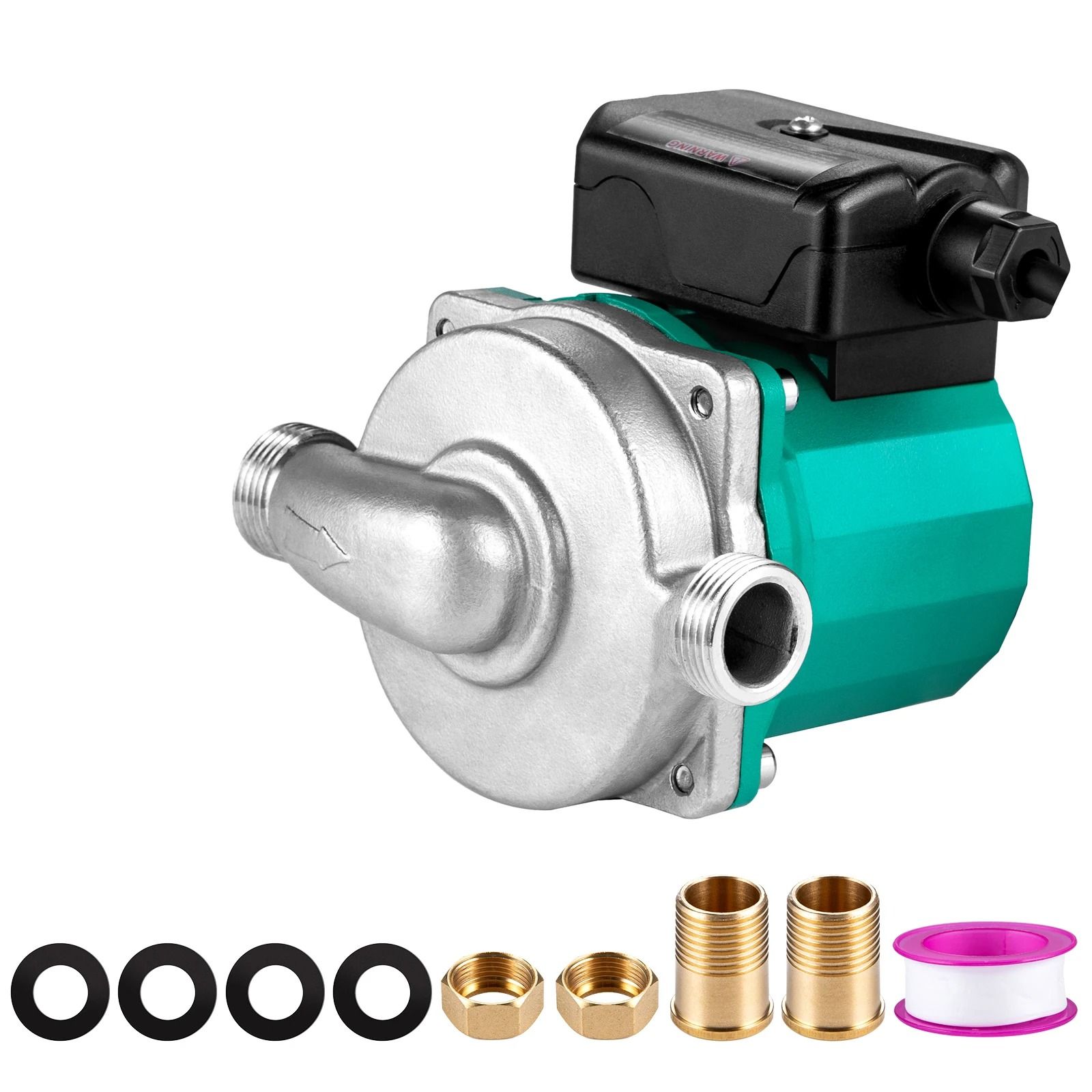 Hot Water Recirculating Pump with 3 Speed Control and Brass Adapter for Water Heater Systems