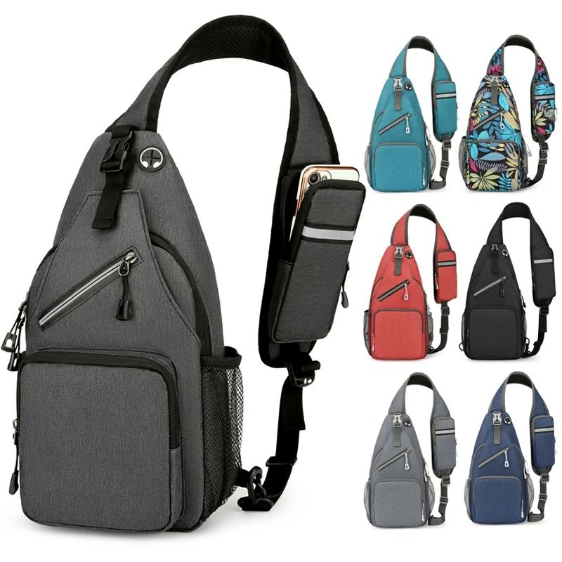 Mens Adjustable Chest Crossbody Bag for Travel and Outdoor Sports