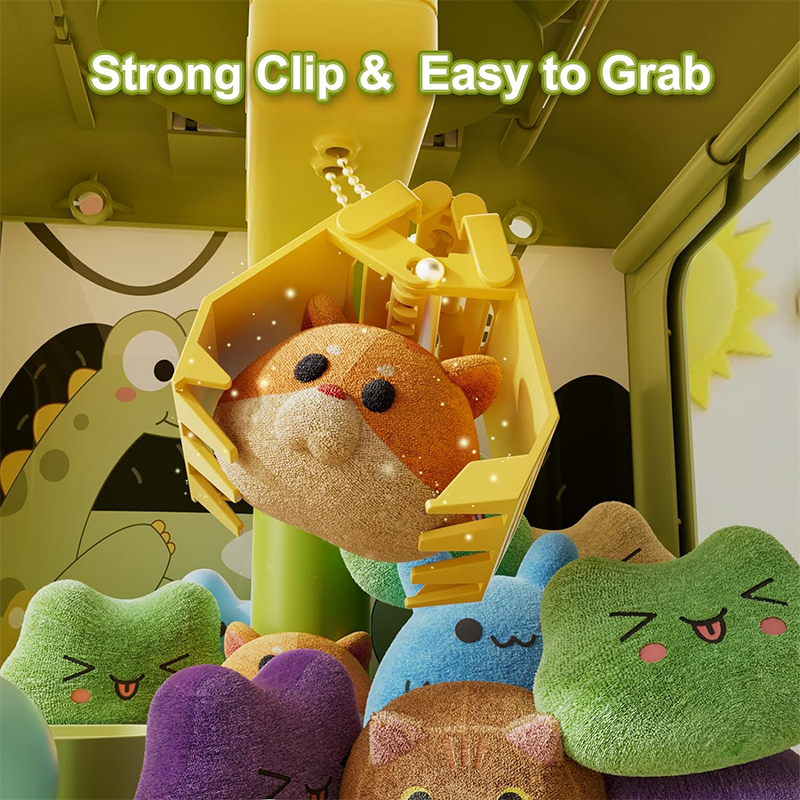 Dinosaur Mini Arcade Claw Machine Toy with Music and Adjustable Grabber for Kids Birthday Gift