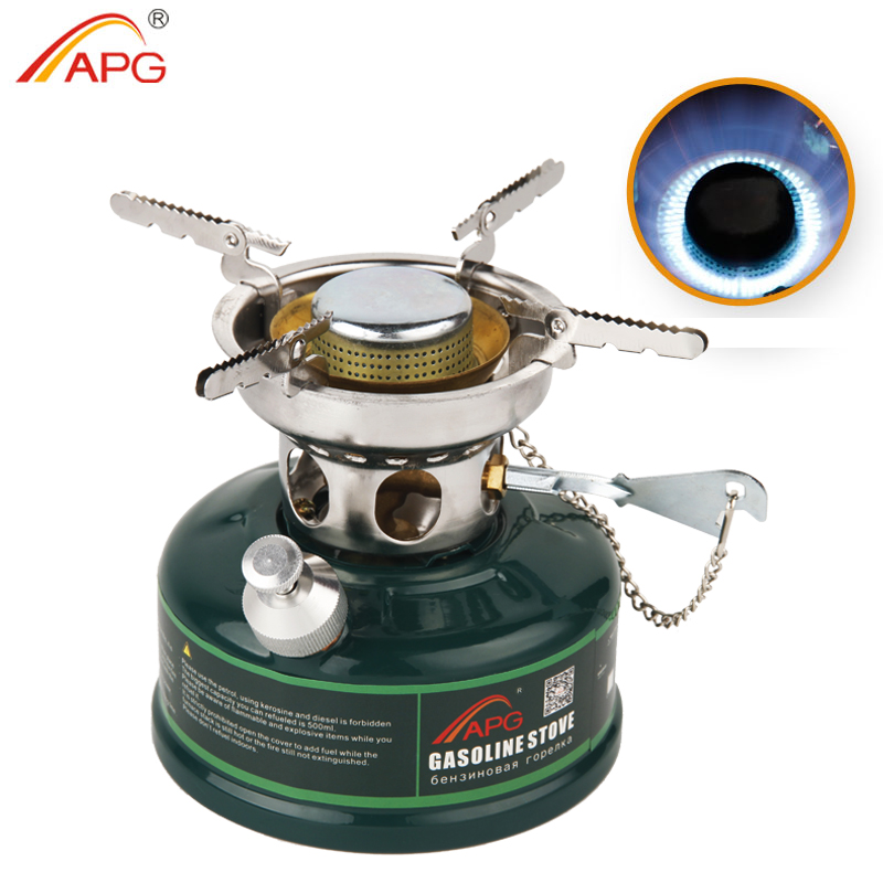 Outdoor Camping Gasoline Stove with Silencer Portable Oil Burner for Outdoor Cooking