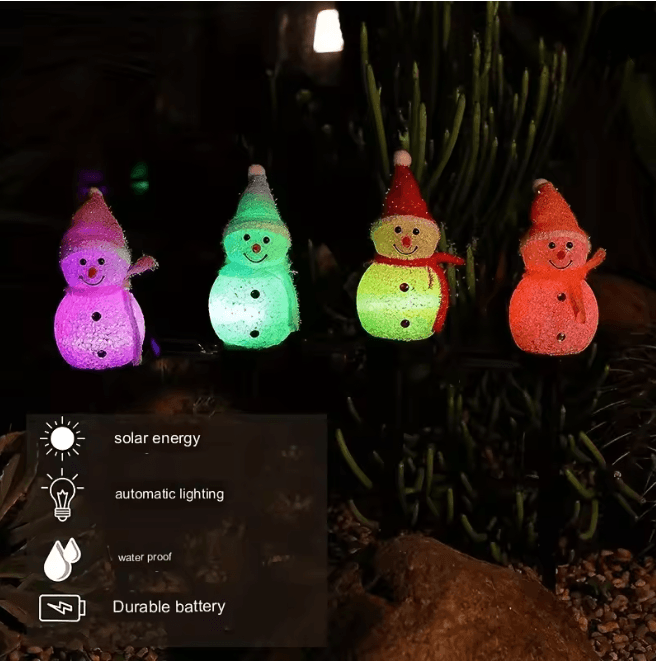 SnowGlow Solar Snowman Garden Light for Christmas Decor