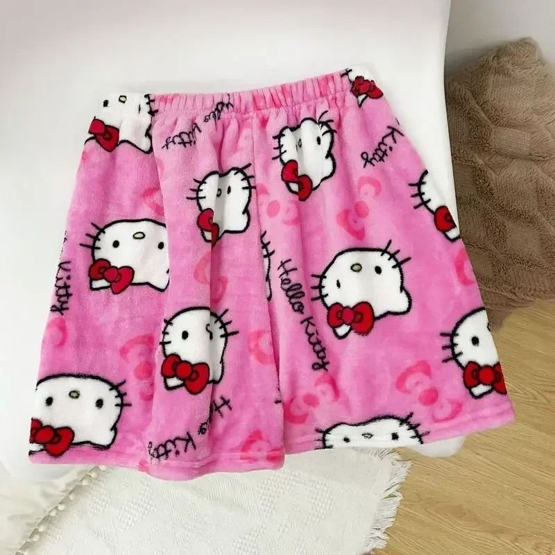 Cartoon Print Plush Lounge Pajama Pants for Women
