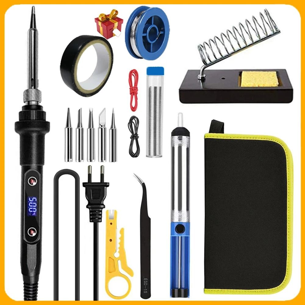 Electric Soldering Iron Kit With LCD Display And Adjustable Temperature