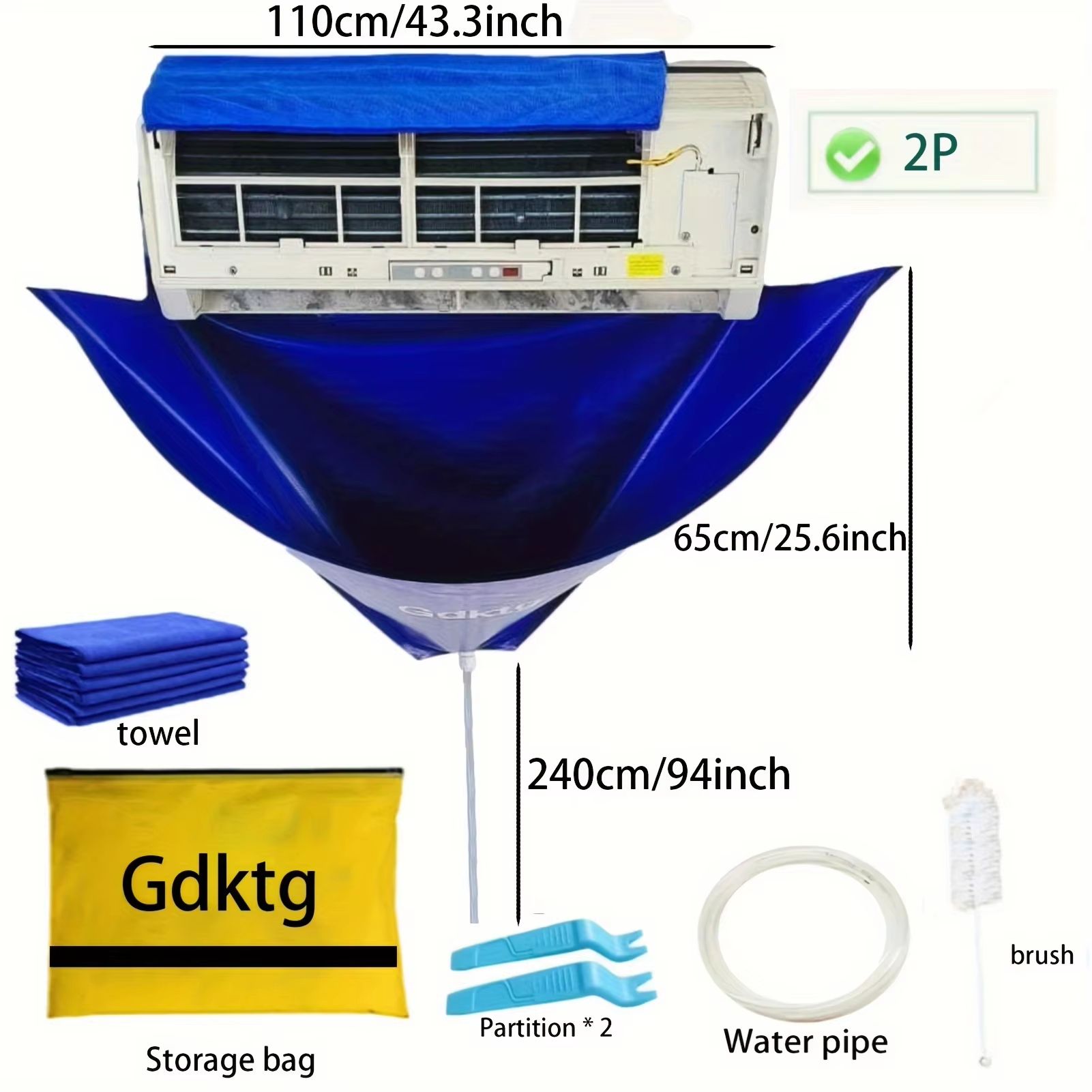 Air Conditioner Cleaning Cover Kit Waterproof Dust Protection & Cleaning Tools (5/7/10/11pcs)