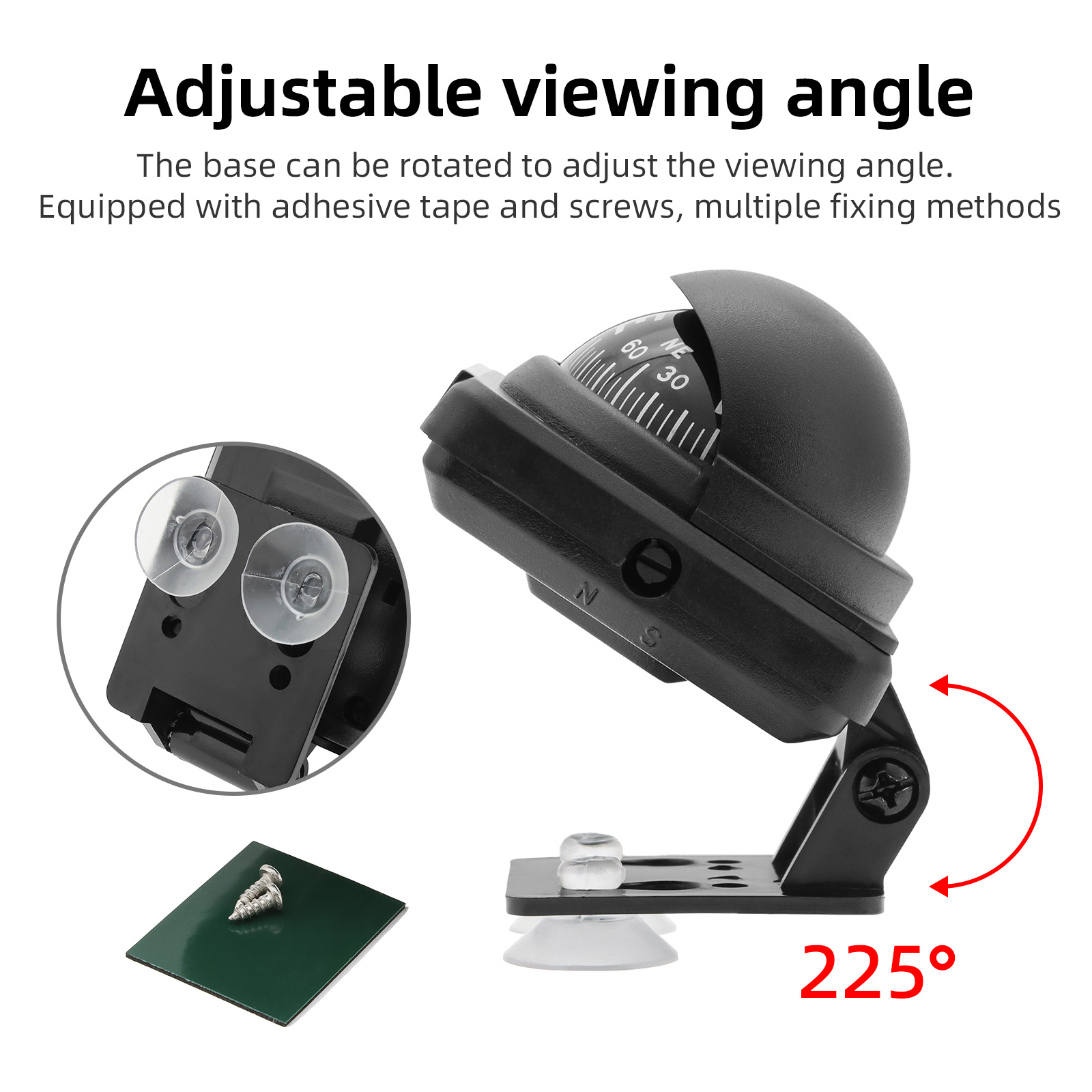 Car Compass Dashboard Mount with Suction Cup
