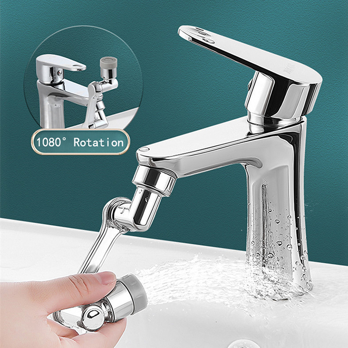 Universal Rotation Faucet Sprayer Head, Adaptor, Washbasin Faucet Extender, Kitchen Tap Nozzle