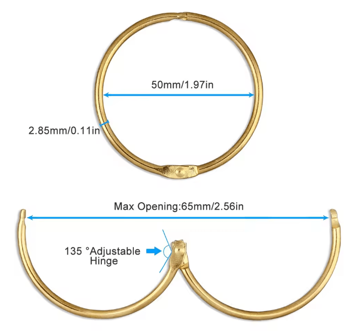Metal Shower Curtain Rings Rustproof Smooth Glide Hooks 24 Pack