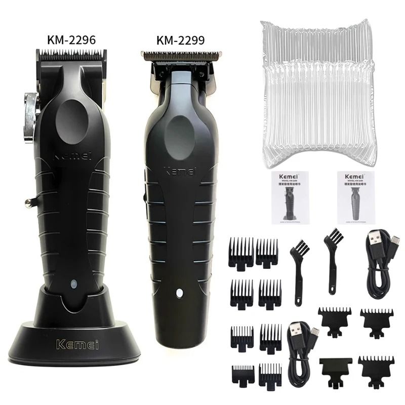 Professional Mens Hair Clipper Kit Rechargeable Electric Trimmer and Shaver