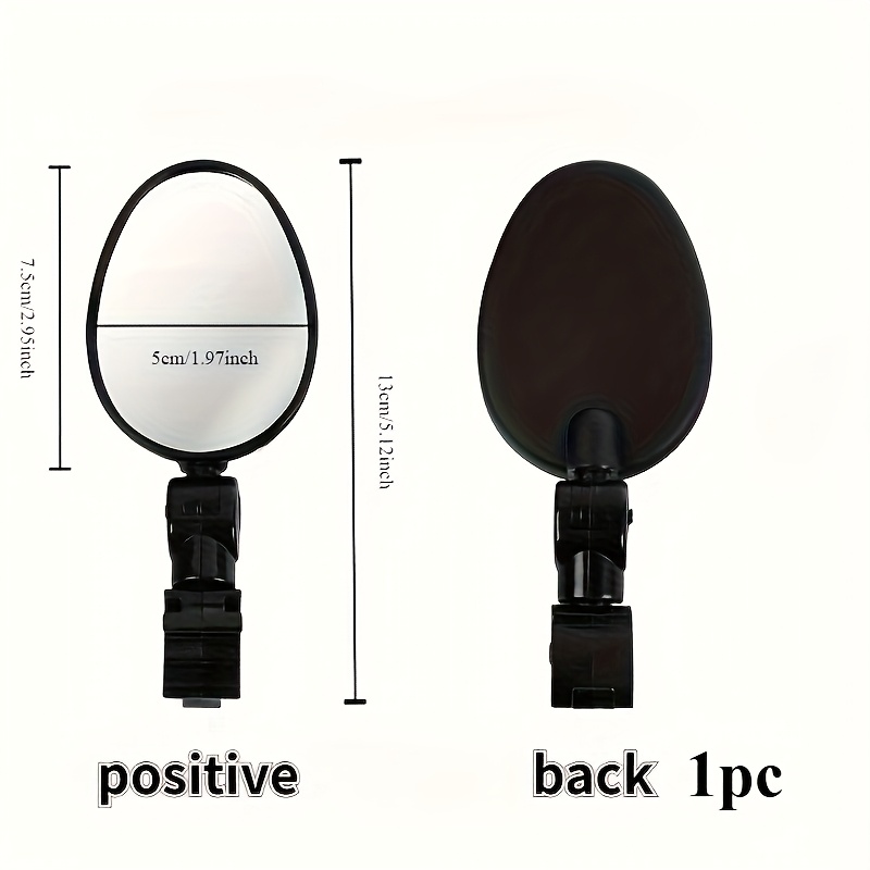 Acrylic Convex Oval Bike Mirrors, 360° Rotatable Handle bar Mount, Shock proof Rear View for Cycling