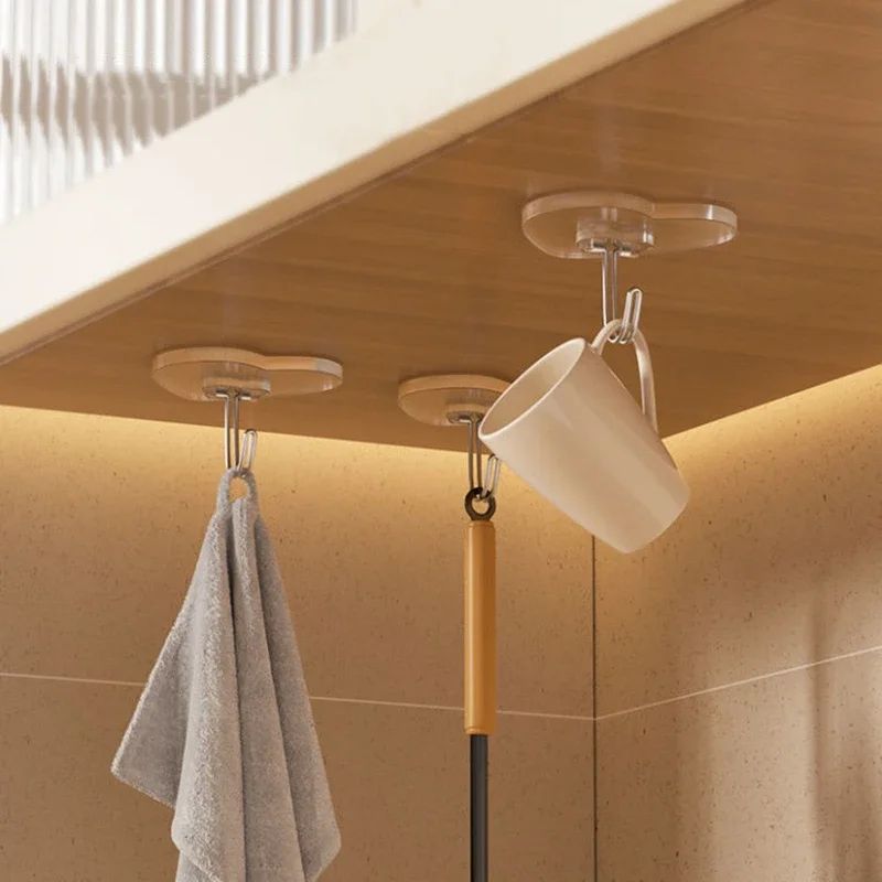 ClearGrip Heavy Duty Self Adhesive Hooks – Transparent Stainless Steel Wall Hooks for Kitchen & Bathroom