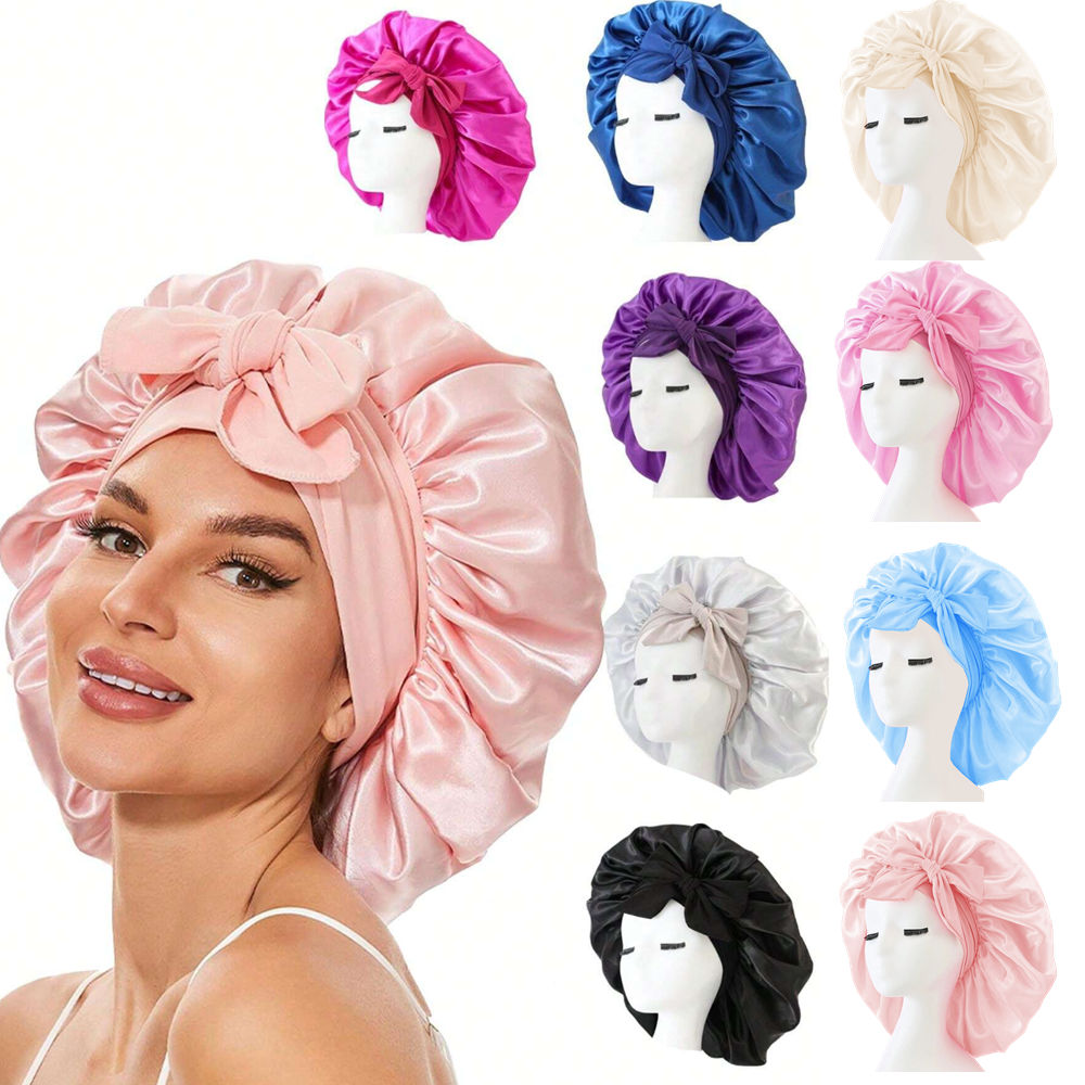 Adjustable Satin Bonnet for Sleeping Silk Hair Wrap for Curly, Braided and Natural Hair