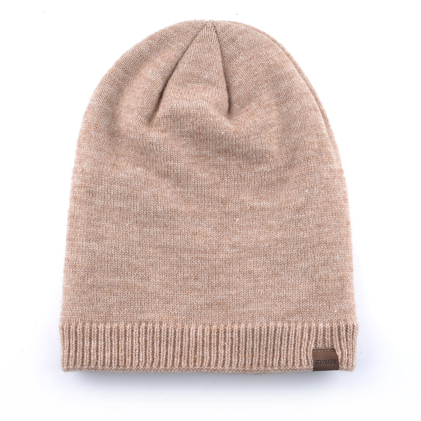 Outdoor Warm Ski Beanies, Winter Knitted Beanie, Color Knit Wool Men's Thick Hats, Double Layers with Velvet for Men