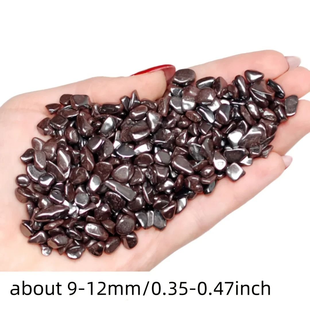 Hematite Crystal Chips Polished Black Stones for Decor and Crafts