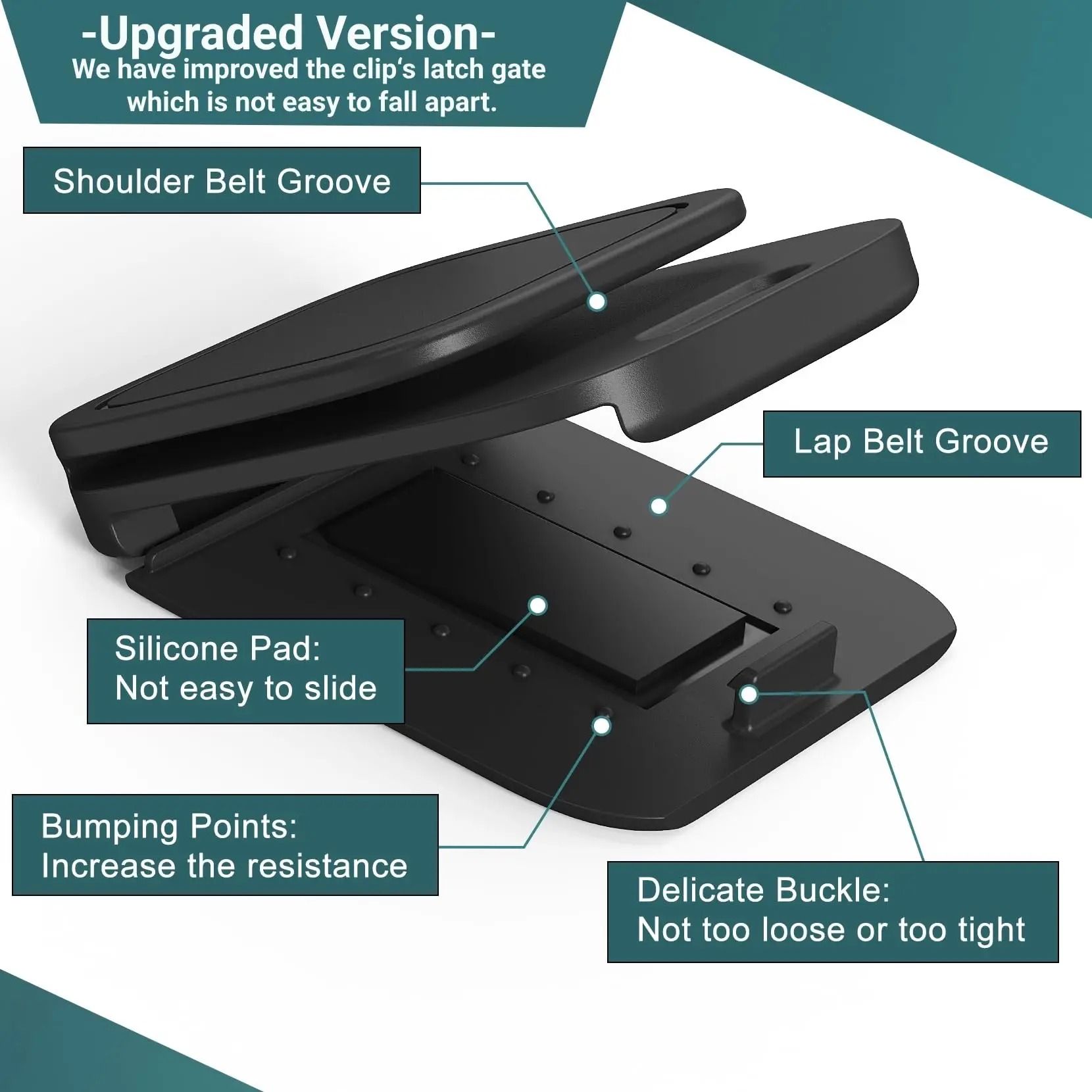 Car Seat Belt Adjuster Stopper Strap Clip Set 2 Pieces