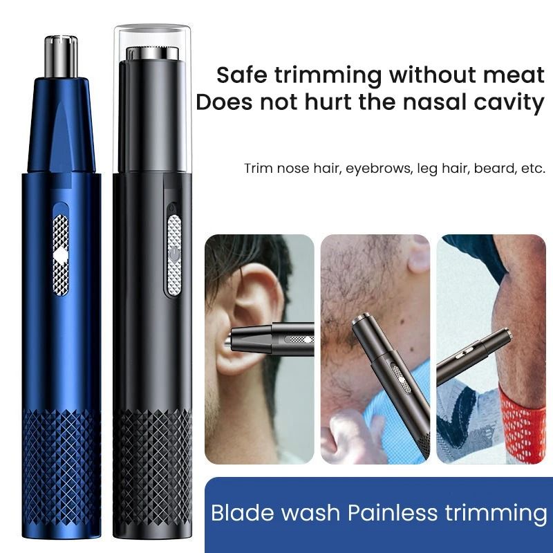 Rechargeable Nose Hair Trimmer With Dual-Use Design And Washable Blades