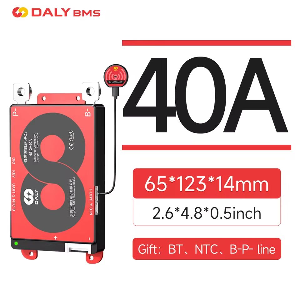 Daly Smart LiFePO4 BMS 4 to 16S 100A with Bluetooth UART and CANBUS