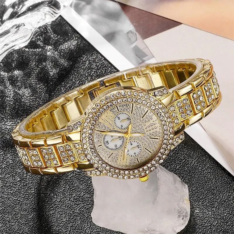 Luxury Rhinestone Quartz Jewelry Set
