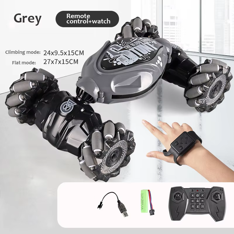 Gesture Radio Remote Control Drift Car With Music, Spray Stunt Car Rotating, Led Lights Climbing Car Toys Gift