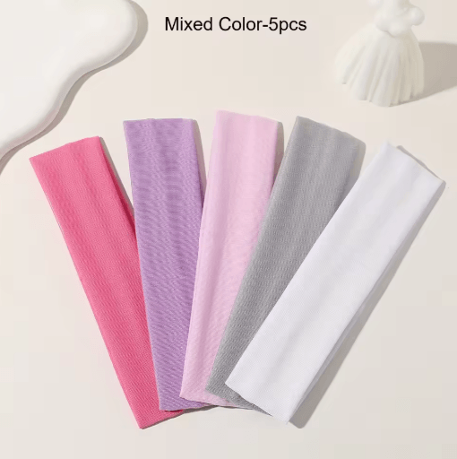 Solid Color Sports Headbands for Women Stretch Elastic Hairbands for Fitness Yoga and Makeup