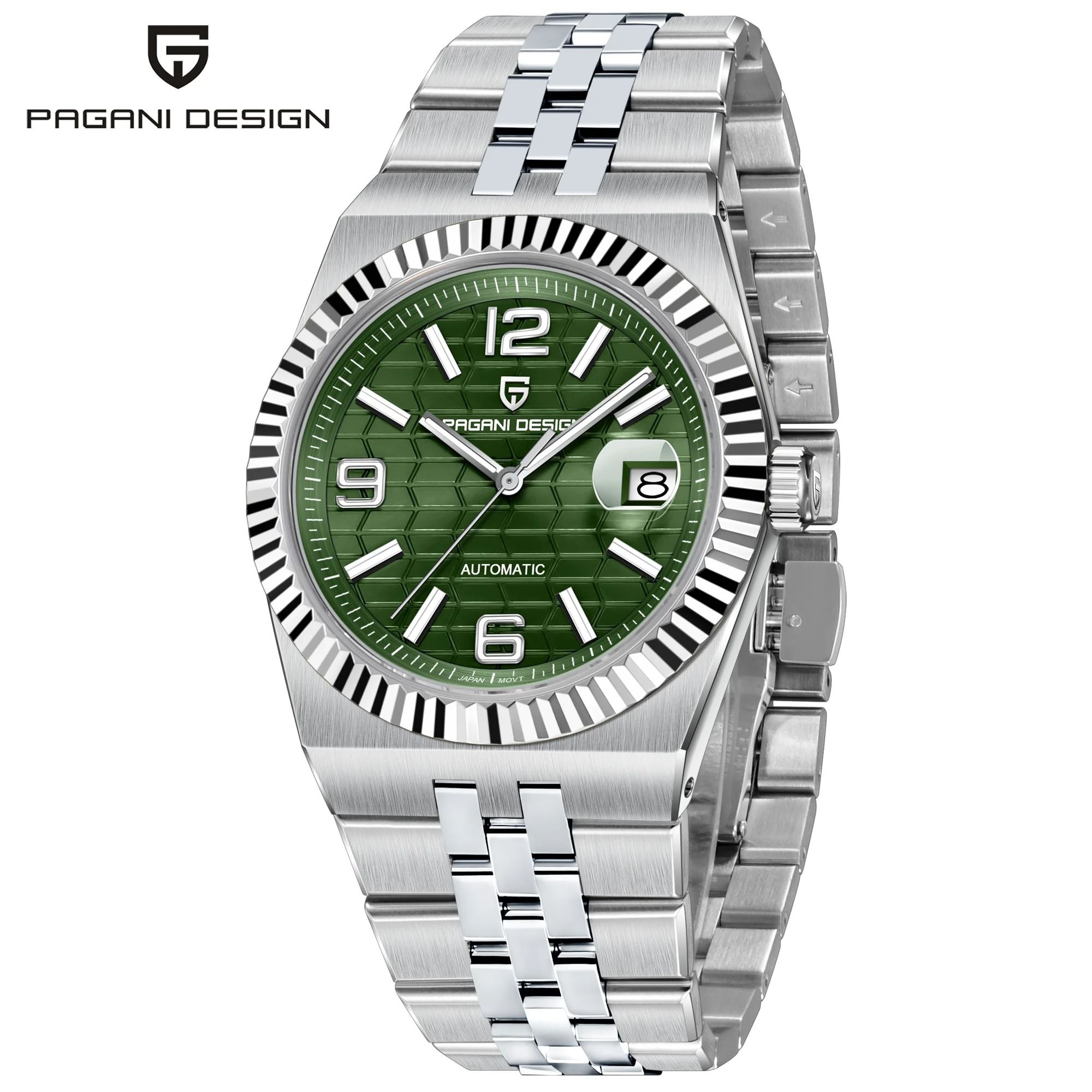 3D Rhombus Dial Automatic Watch – High-Precision Mechanical Stainless Steel Timepiece
