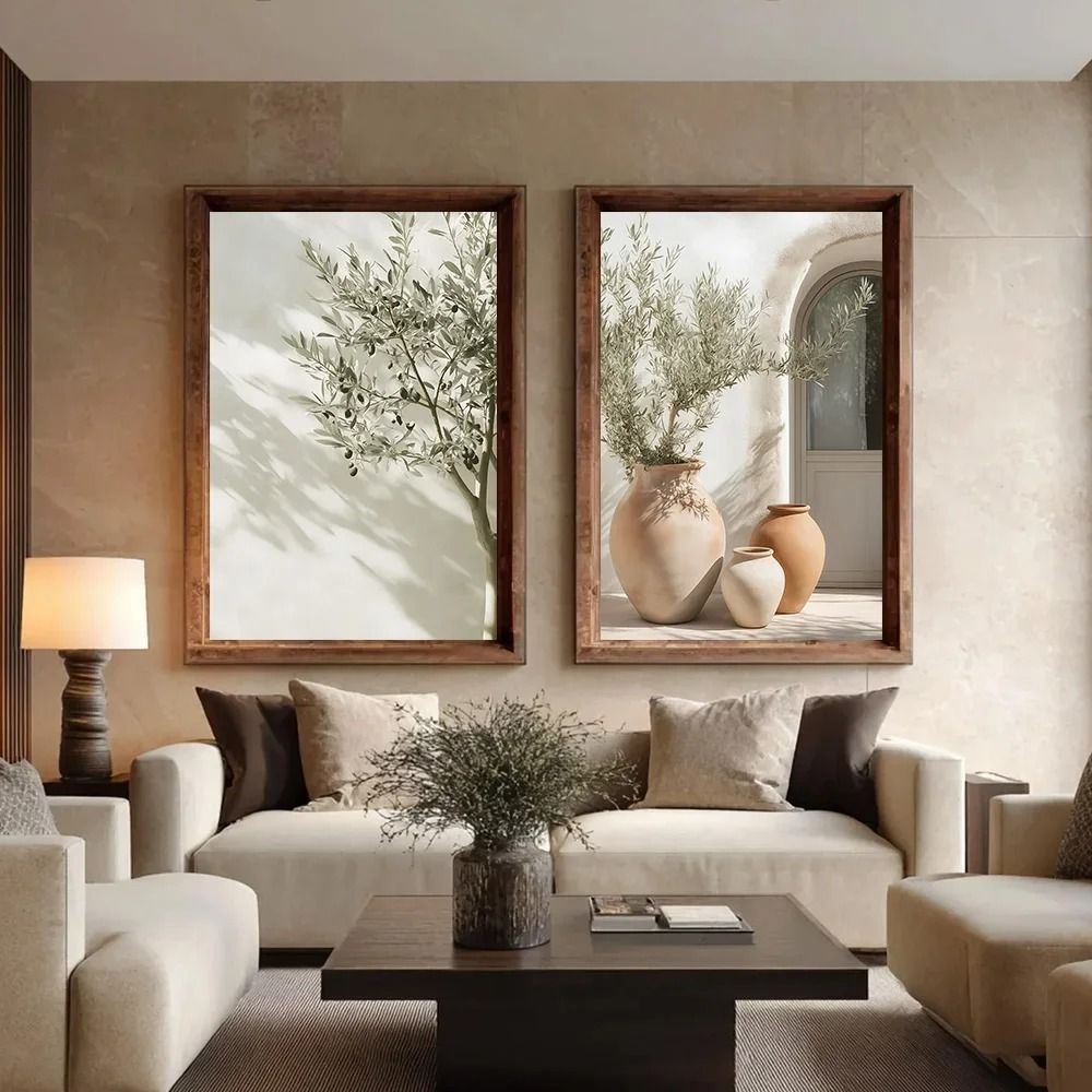 Botanical Narrative Canvas – High-Definition Mediterranean Architectural Art