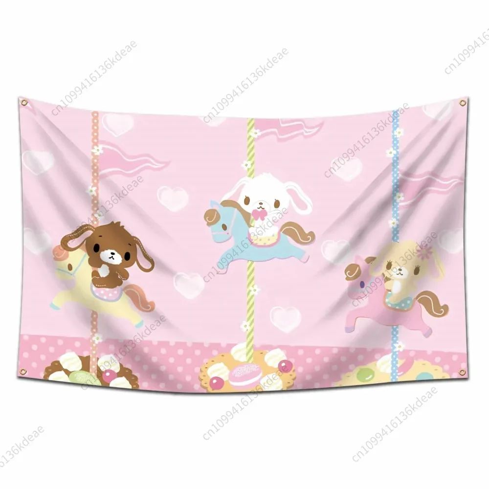 Sugarbunnies Tapestry Anime Wall Hanging for Kawaii Room Decor